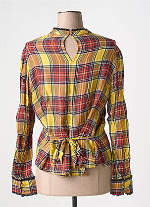 Blouse tissage popeline manches longues jaune UNITED COLORS OF BENETTON femme