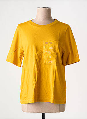 T-shirt coupe droite manches courtes jaune UNITED COLORS OF BENETTON femme