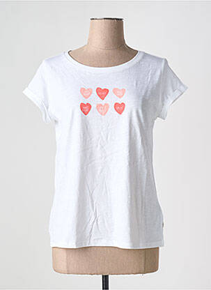 T-shirt sérigraphie floquée manches courtes blanc EDC BY ESPRIT femme