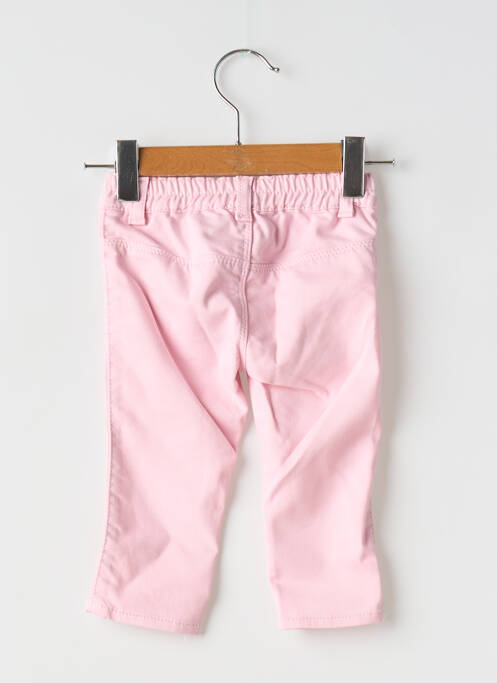 Pantalon slim tissage popeline taille élastique rose UNITED COLORS OF BENETTON fille