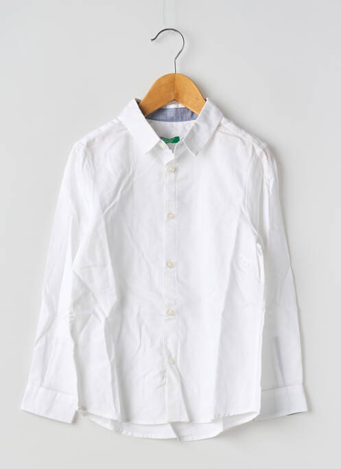 Chemise manches longues tissage popeline blanc UNITED COLORS OF BENETTON garcon