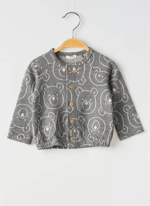 Gilet manches longues col rond gris UNITED COLORS OF BENETTON garcon
