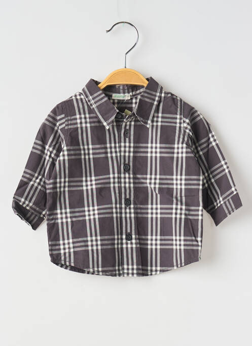 Chemise manches longues tissage popeline gris UNITED COLORS OF BENETTON garcon
