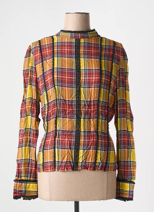 Blouse tissage popeline manches longues jaune UNITED COLORS OF BENETTON femme