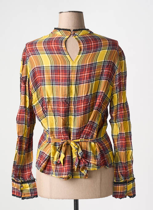 Blouse tissage popeline manches longues jaune UNITED COLORS OF BENETTON femme