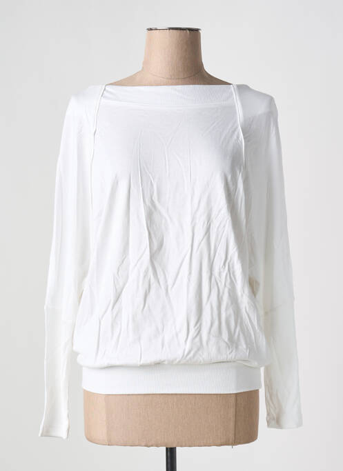 Blouse tissage popeline manches longues blanc UNITED COLORS OF BENETTON femme