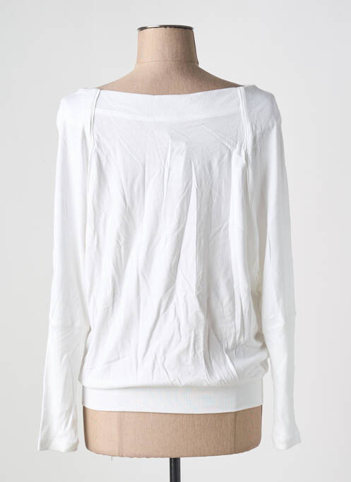 Blouse tissage popeline manches longues blanc UNITED COLORS OF BENETTON femme