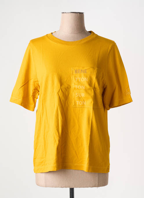 T-shirt coupe droite manches courtes jaune UNITED COLORS OF BENETTON femme