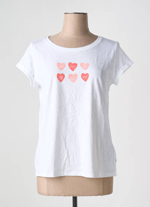 T-shirt sérigraphie floquée manches courtes blanc EDC BY ESPRIT femme