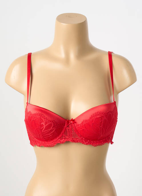 Soutien-gorge tissage dentelle haut soutien-gorge moulé rouge TORRENTE femme