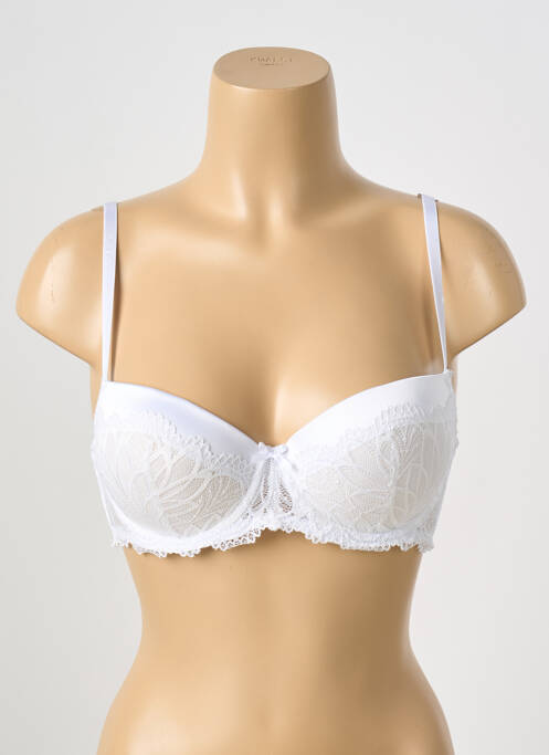 Soutien-gorge tissage dentelle haut soutien-gorge moulé blanc TORRENTE femme