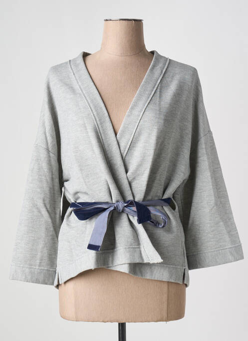 Gilet manches longues gris UNITED COLORS OF BENETTON pour femme