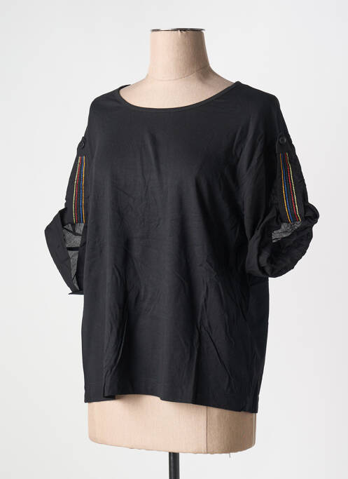 T-shirt noir UNITED COLORS OF BENETTON pour femme