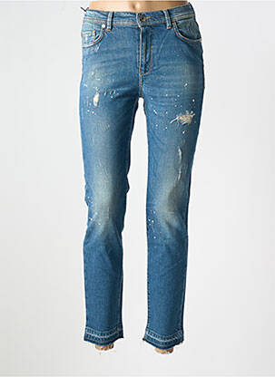 Jeans coupe slim effet usé délavé taille normale bleu TRUSSARDI JEANS femme