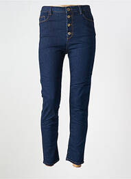Jeans coupe slim tissage brut taille haute bleu TRUSSARDI JEANS femme