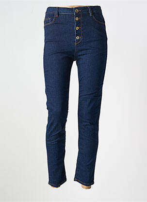 Jeans coupe slim tissage brut taille haute bleu TRUSSARDI JEANS femme