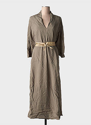 Robe longue manches longues manches longues vert MOLLY BRACKEN femme