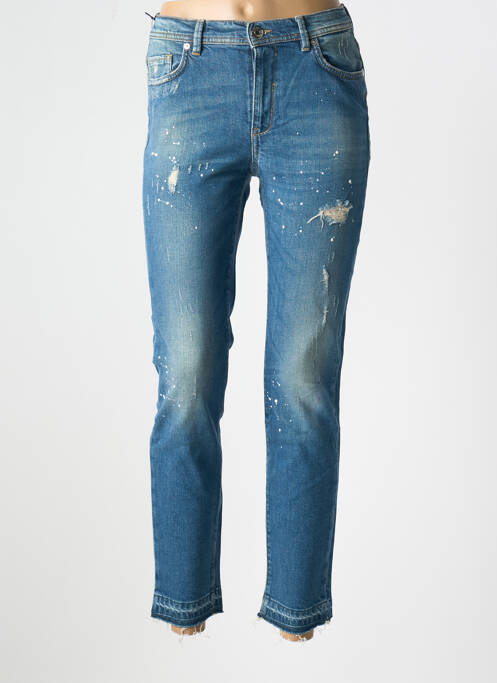 Jeans coupe slim effet usé délavé taille normale bleu TRUSSARDI JEANS femme