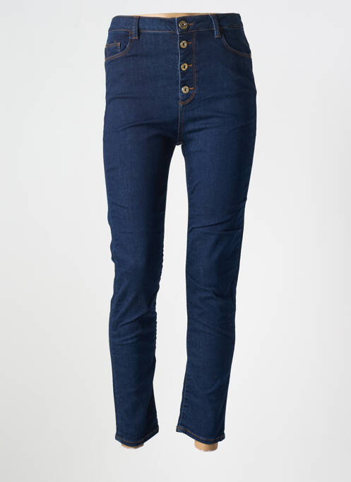 Jeans coupe slim tissage brut taille haute bleu TRUSSARDI JEANS femme