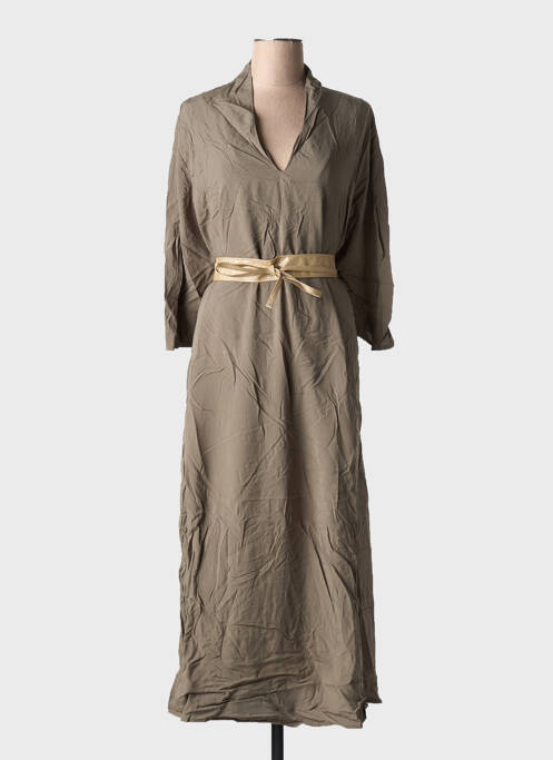 Robe longue manches longues manches longues vert MOLLY BRACKEN femme