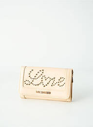 Portefeuille coutures renforcées beige LOVE MOSCHINO femme