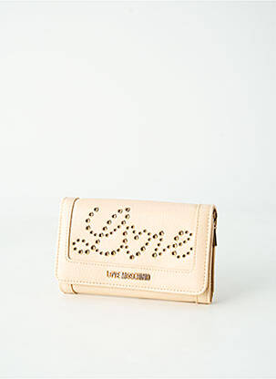 Portefeuille fermeture zippée beige LOVE MOSCHINO femme