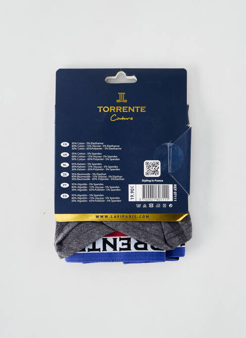 Boxer stretch gris TORRENTE homme