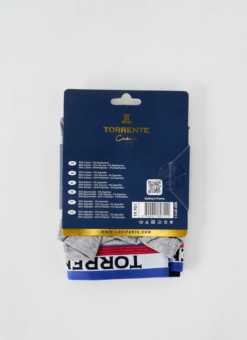 Boxer stretch gris TORRENTE homme
