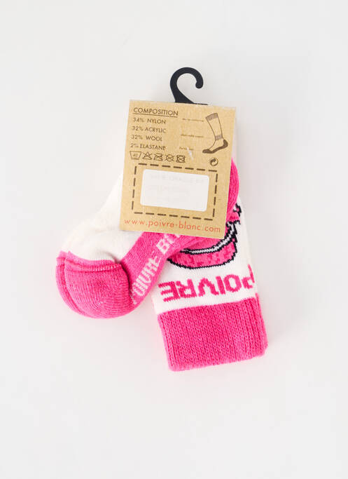 Chaussettes imprimé fantaisie rose POIVRE BLANC fille