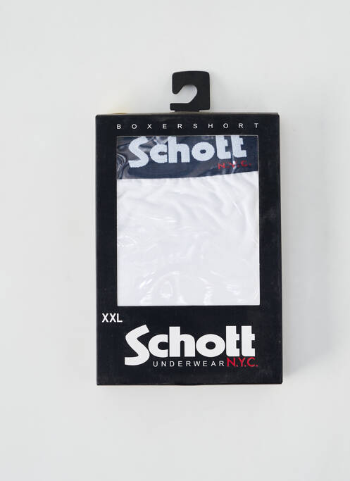 Boxer stretch blanc SCHOTT homme