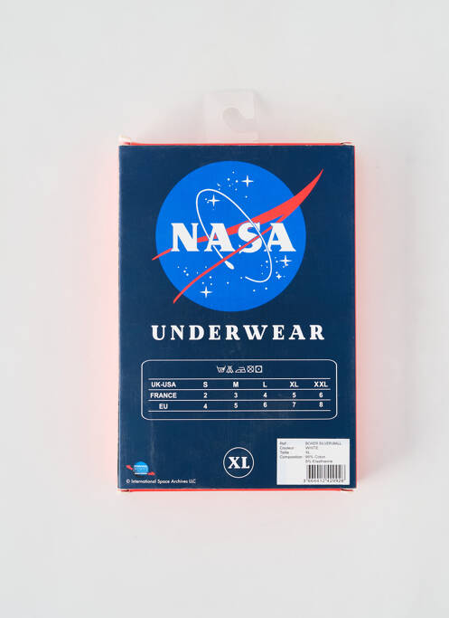 Boxer blanc NASA homme