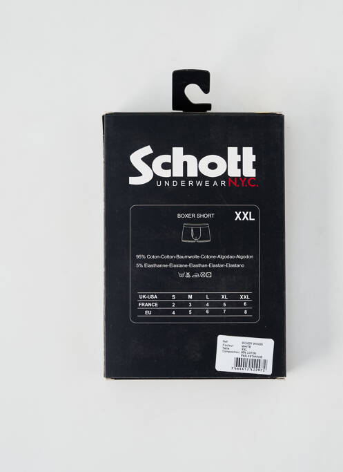 Boxer blanc SCHOTT homme