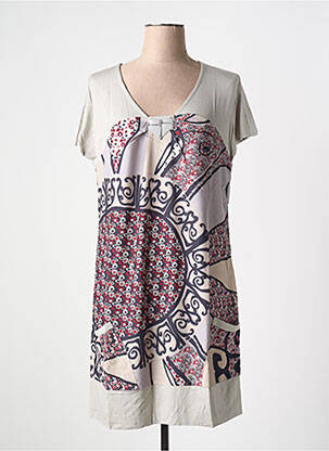 Robe courte manches courtes manches courtes gris SOGGO femme