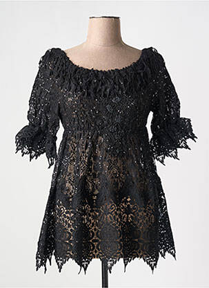 Tunique manches courtes noir BEATNIK PHILOSOPHY pour femme