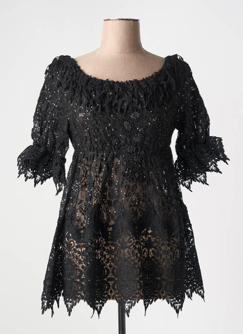 Tunique manches courtes noir BEATNIK PHILOSOPHY pour femme