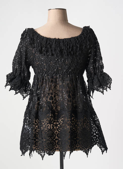 Tunique manches courtes noir BEATNIK PHILOSOPHY pour femme