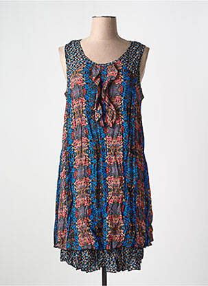 Robe courte sans manche sans manche bleu SOGGO femme