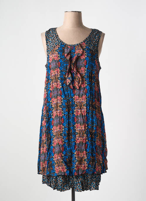 Robe courte sans manche sans manche bleu SOGGO femme