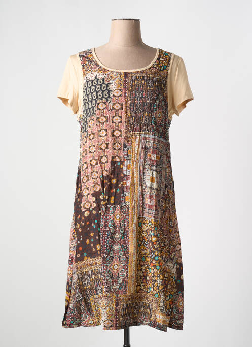 Robe mi-longue beige SOGGO pour femme