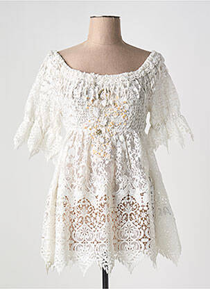 Tunique manches courtes blanc BEATNIK PHILOSOPHY pour femme