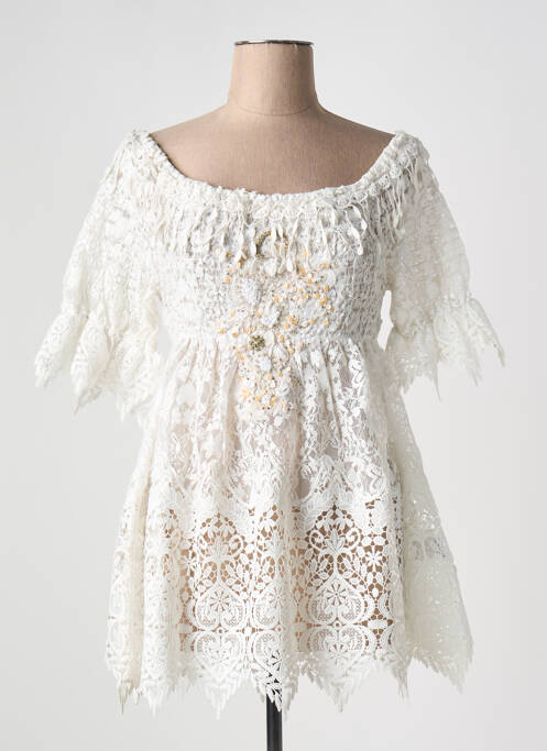 Tunique manches courtes blanc BEATNIK PHILOSOPHY pour femme