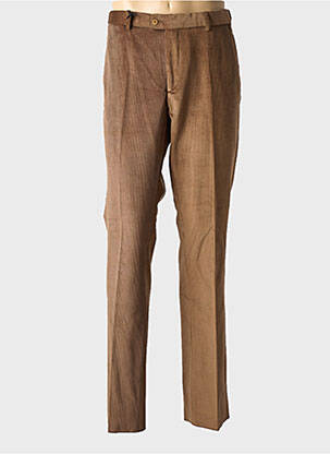 Pantalon droit stretch taille normale marron PIERRE D'ARLANC homme