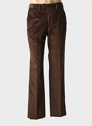 Pantalon droit tissage velours taille normale marron LMA homme
