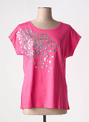 T-shirt sérigraphie manches courtes rose MERI & ESCA femme