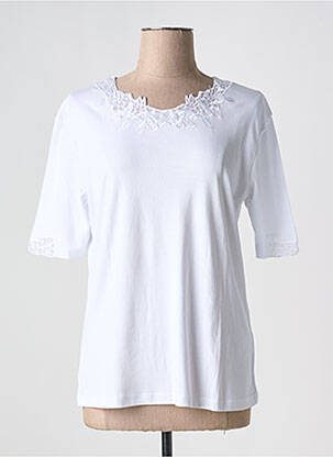 T-shirt col v manches courtes blanc GRIFFON femme