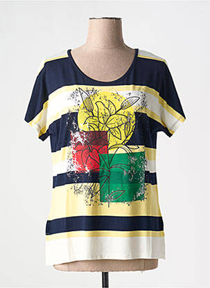 T-shirt coupe droite manches courtes jaune GUY DUBOUIS femme