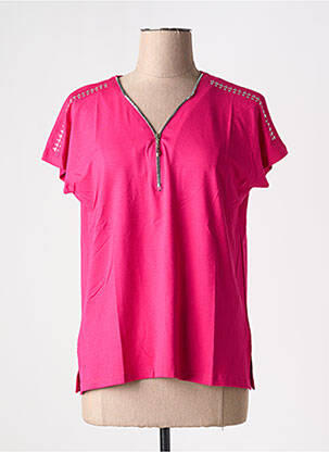 T-shirt coupe droite manches courtes rose MERI & ESCA femme
