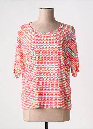 Blouse col rond manches 3/4 orange GRIFFON femme