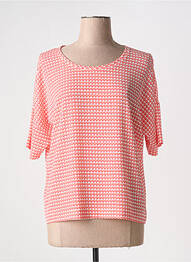Blouse col rond manches 3/4 orange GRIFFON femme