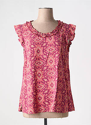 Blouse manches courtes manches courtes rouge MASSANA femme